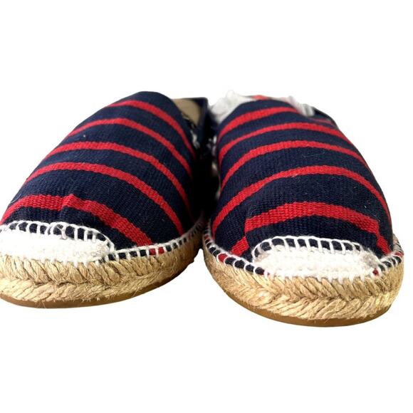 ALPARGATUS Shoes Flats Women's Size 40 10 Red Navy Blue Stripe Espadrilles - Picture 3 of 11